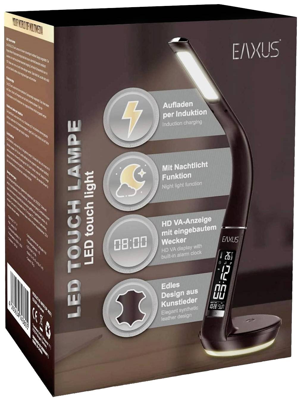 Eaxus 89130 43605 LED-Schreibtischleuchte LED LED fest eingebaut 5 W EEK: C (A - G) Braun