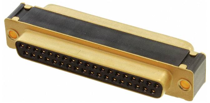 „Zwei 6-polige Stiftleisten, jeweils mit schwarzer Kunststoffbasis und vergoldeten Stiften in zwei Reihen angeordnet, aus verschiedenen Winkeln gezeigt.