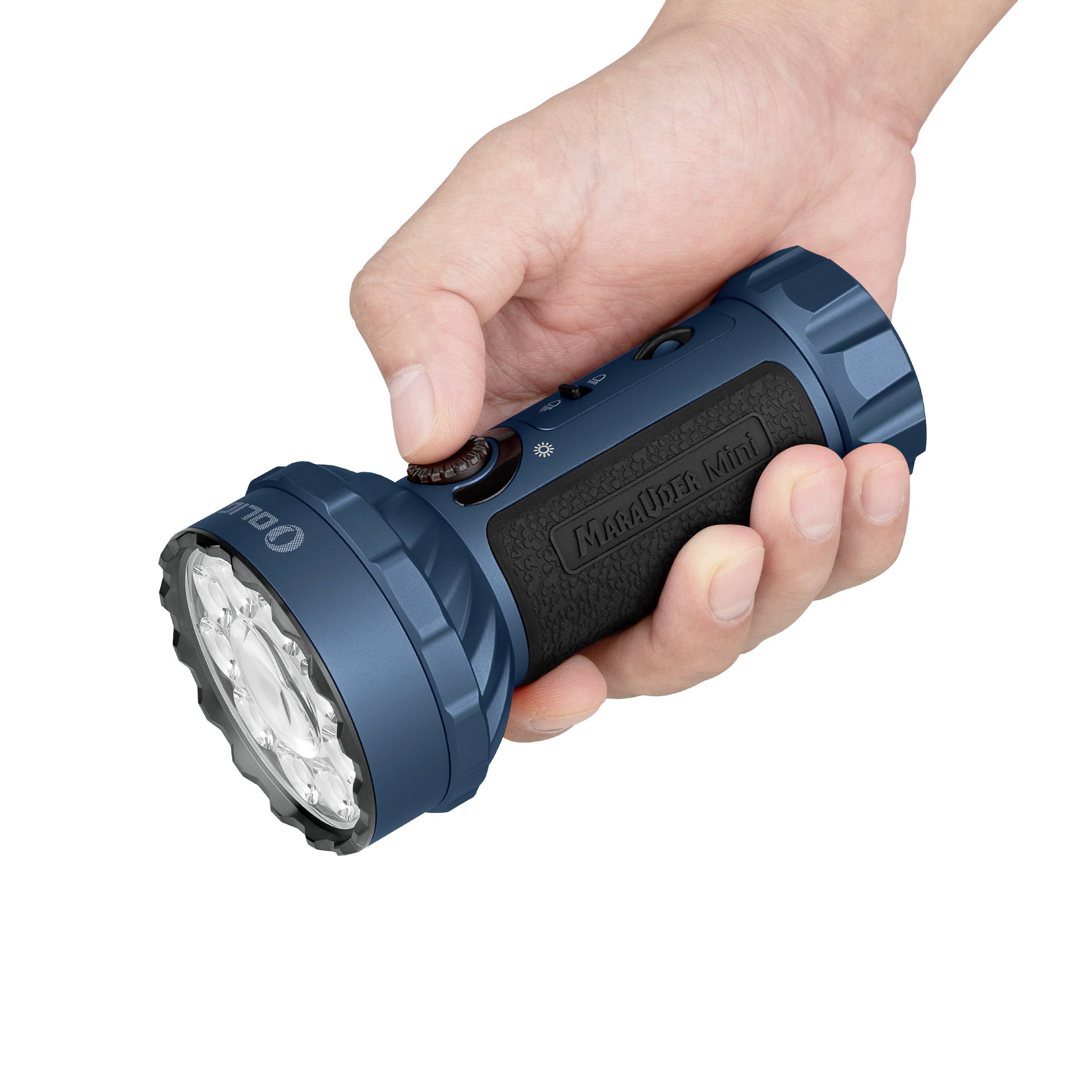OLight Marauder Mini midnight blue LED Taschenlampe Große Reichweite akkubetrieben 7000lm 462g