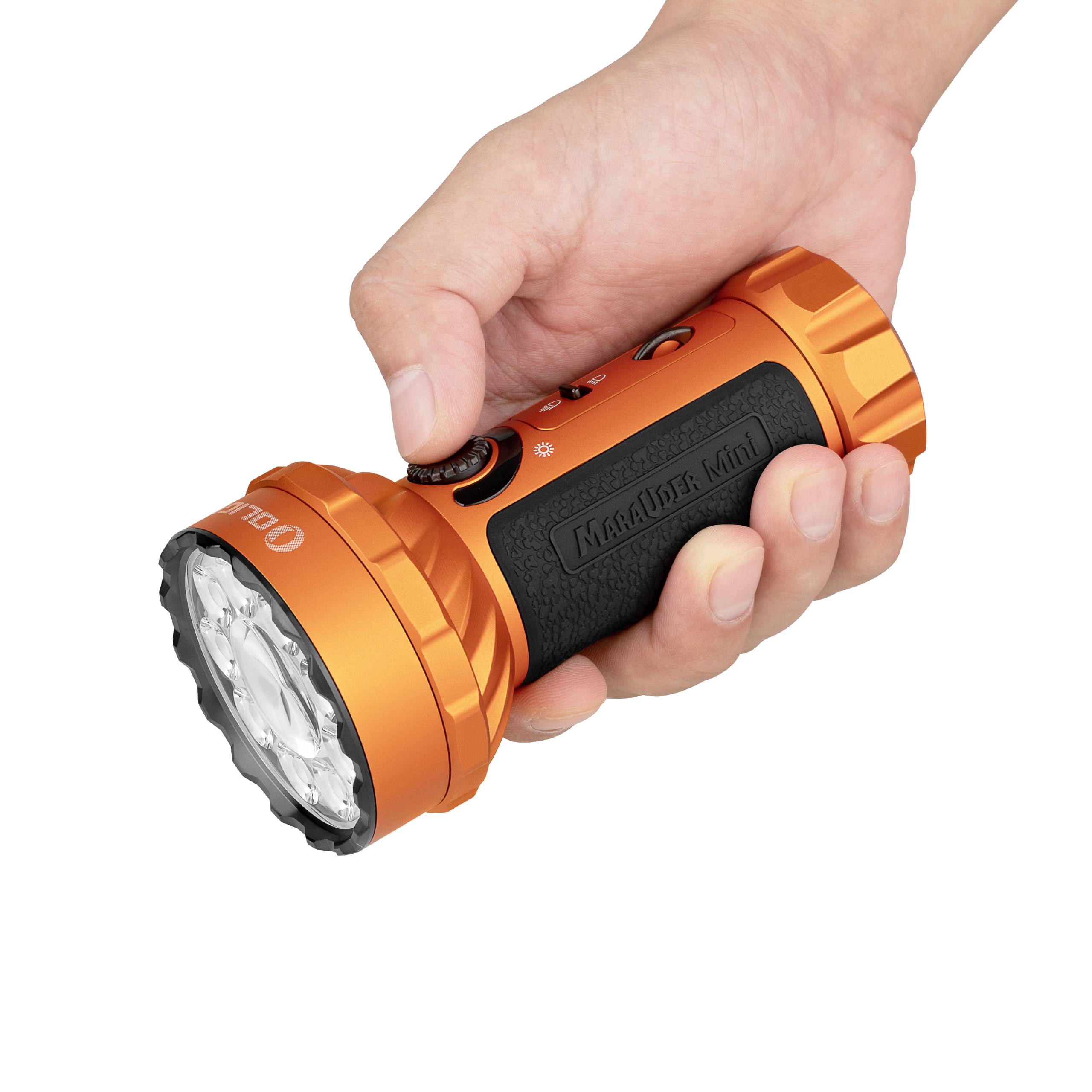 OLight Marauder Mini orange LED Taschenlampe Große Reichweite akkubetrieben 7000lm 462g