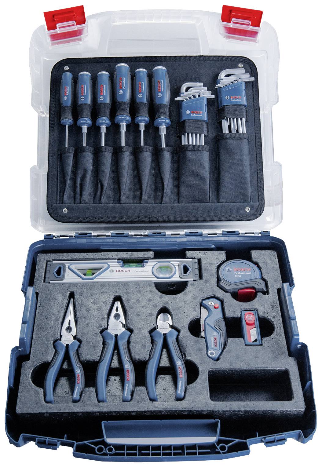 Bosch Professional 1600A016BW Werkzeugset Handwerker, Heimwerker im Koffer