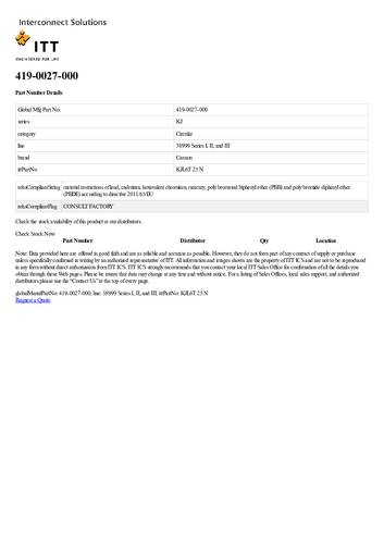 ITT 419-0027-000 Rundsteckverbinder 1St.