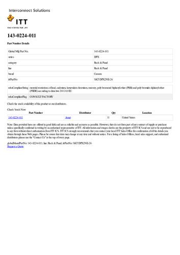 ITT 143-0224-011 Rundsteckverbinder 1St.