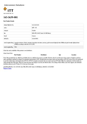 ITT 143-3639-001 Rundsteckverbinder 1St.