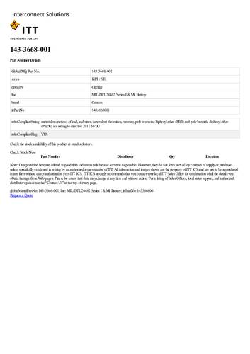 ITT 143-3668-001 Rundsteckverbinder 1St.