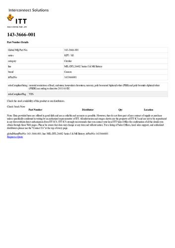 ITT 143-3666-001 Rundsteckverbinder 1St.