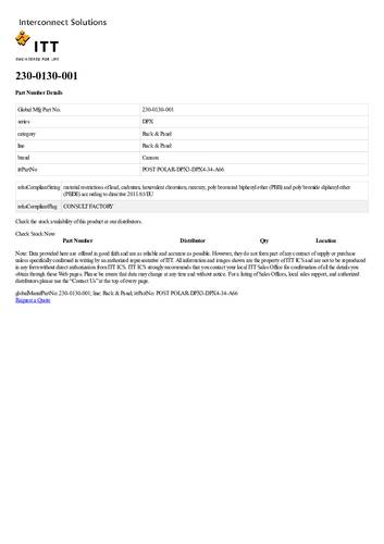 ITT 230-0130-001 Rundsteckverbinder 1St.