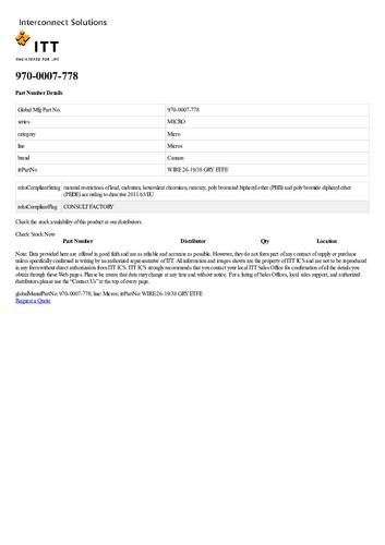 ITT 970-0007-778 Rundsteckverbinder