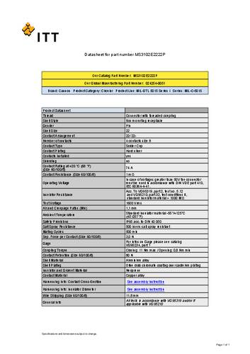 ITT MS3100R22-22P Rundsteckverbinder 1St.