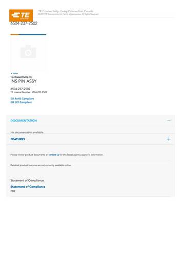 teconnectivity TE Connectivity 6504-237-2502 Rundsteckverbinder Package 1St.