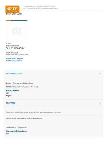 teconnectivity TE Connectivity 0134-207-2207 Rundsteckverbinder Box 1St.