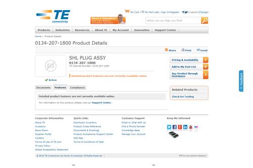 teconnectivity TE Connectivity 0134-207-1800 Rundsteckverbinder Box 1St.