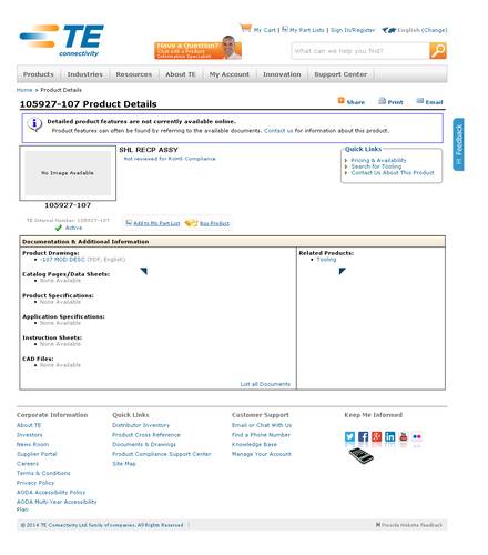 teconnectivity TE Connectivity 105927-107 Rundsteckverbinder Box 1St.