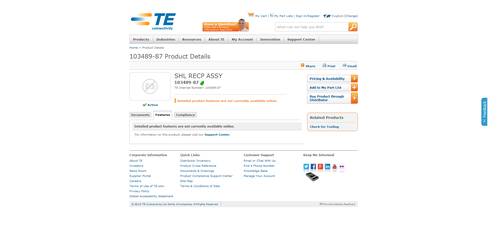 teconnectivity TE Connectivity 103489-87 Rundsteckverbinder Package 1St.