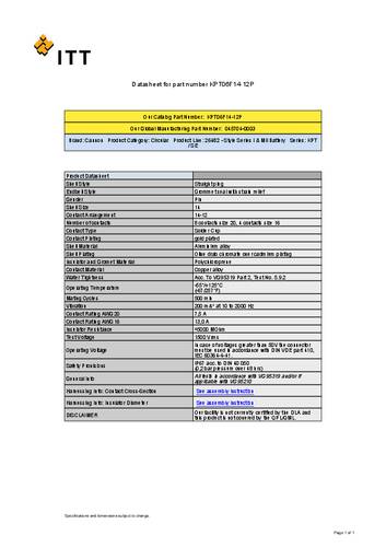 ITT KPT06F14-12P Rundsteckverbinder 1St.