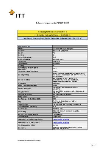 ITT 121097-0004 Rundsteckverbinder 1St.