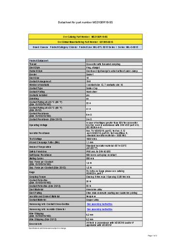 ITT MS3106R18-8S Rundsteckverbinder 1St.
