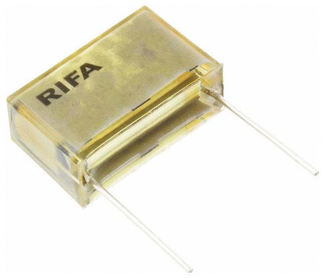 Ein rechteckiger Kondensator mit der Bezeichnung „RIFA