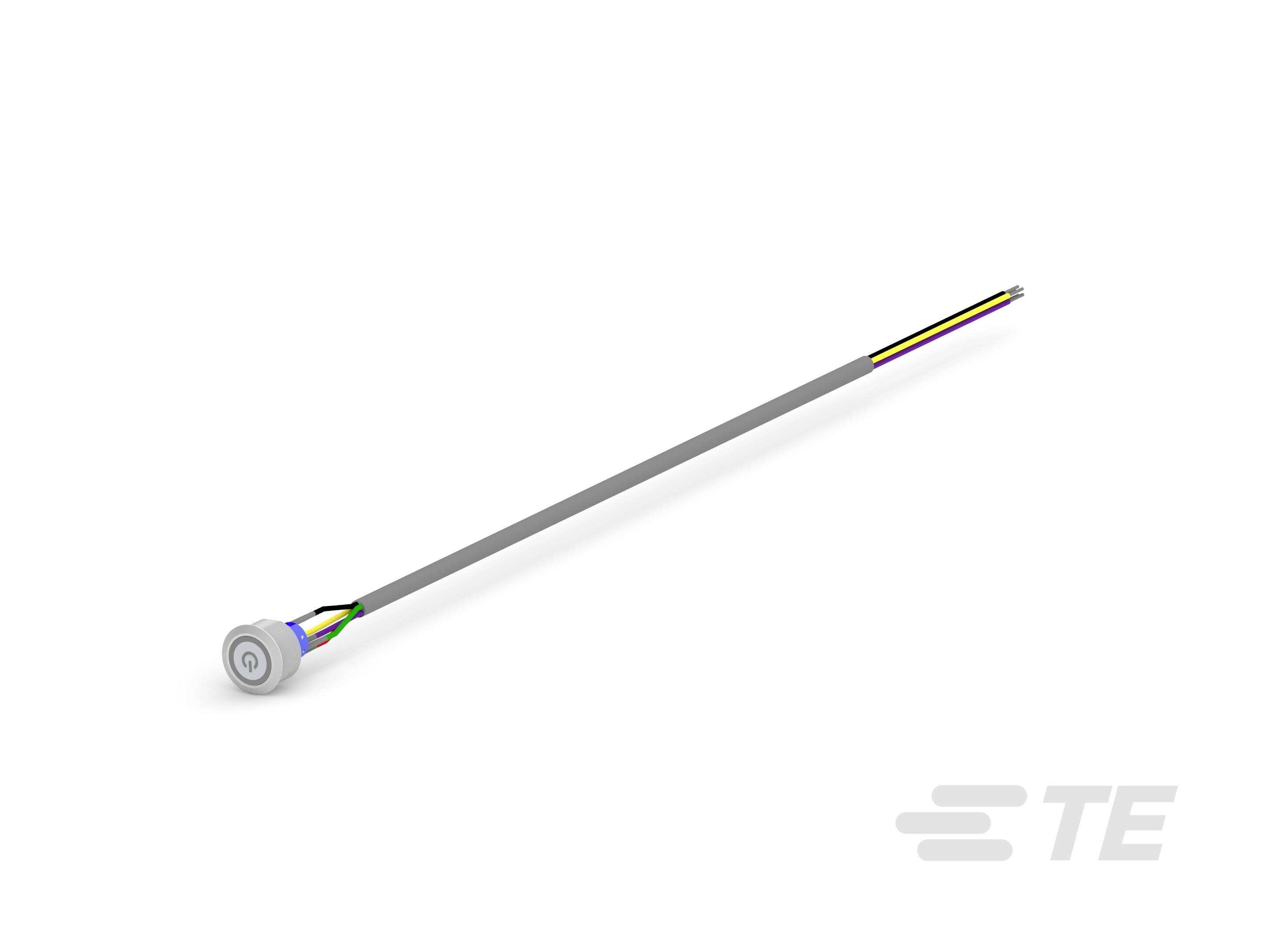 Ein mehrpoliger elektrischer Stecker mit langen, bunten Kabeln, geeignet für technische Anwendungen und Verbindungen in elektronischen Geräten.