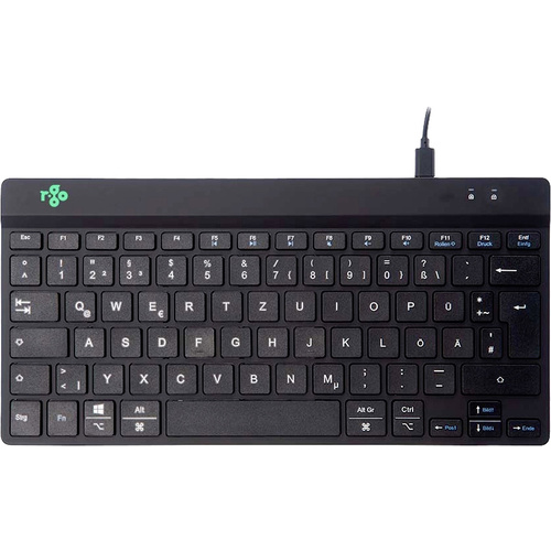 R-GO Tools Compact Break Kabelgebunden Tastatur Deutsch, QWERTZ Schwarz Ergonomisch