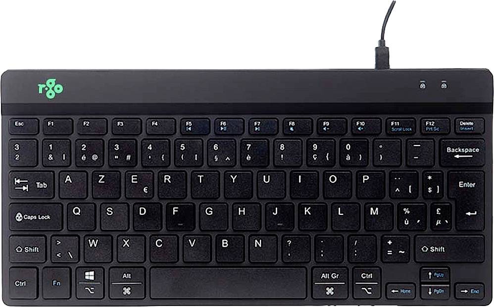 R-GO Tools Compact Break Tastatur Belgisch, AZERTY Schwarz Ergonomisch