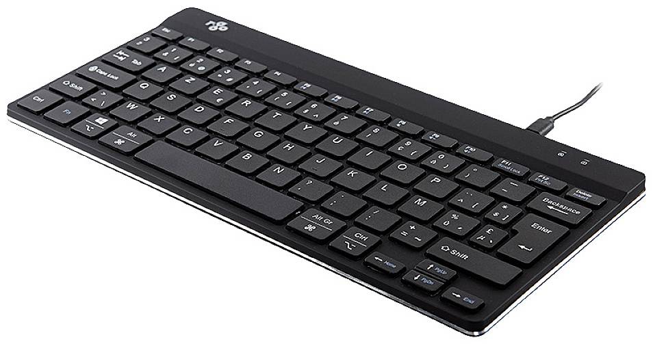 R-GO Tools Compact Break Tastatur Belgisch, AZERTY Schwarz Ergonomisch