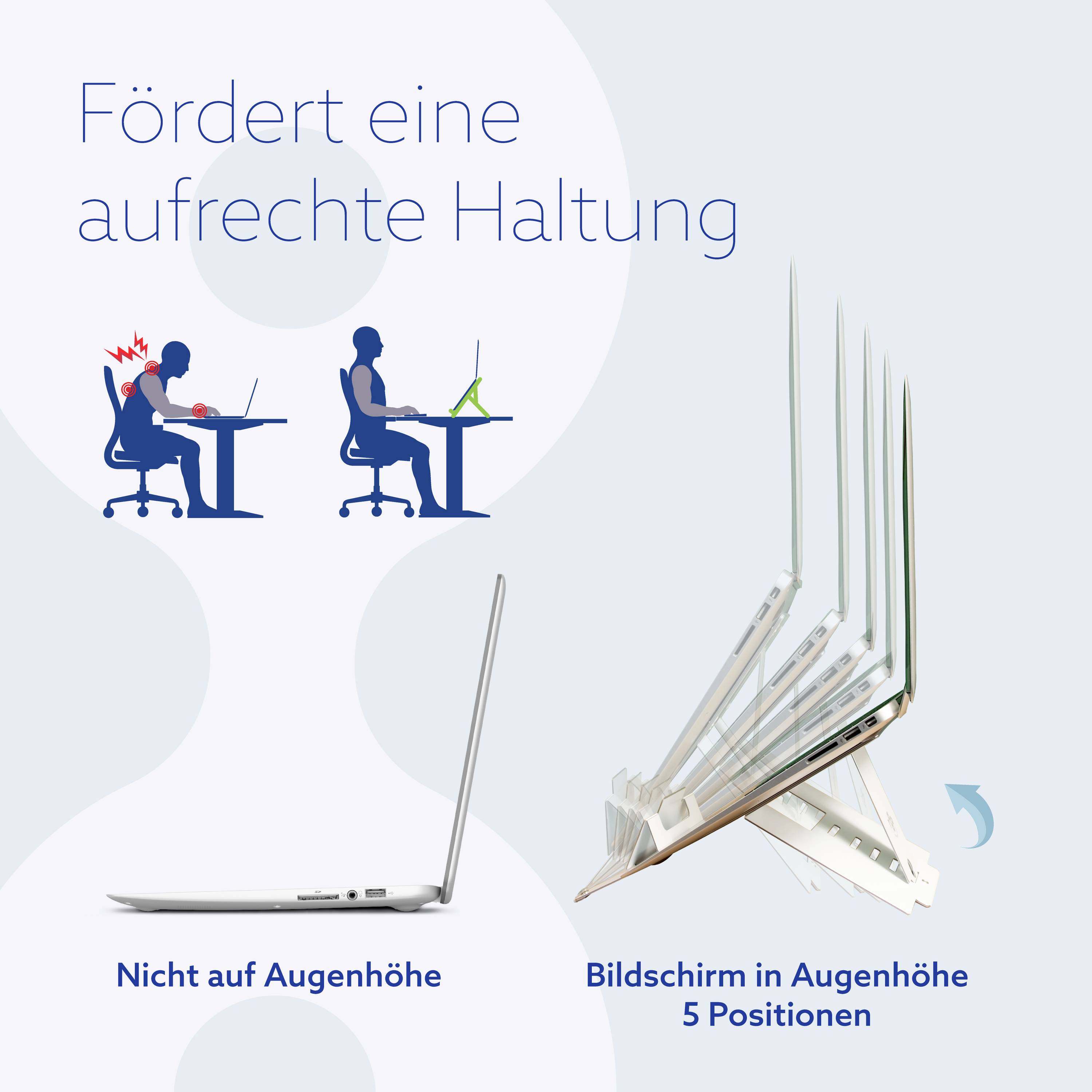 R-GO Tools Riser Flexibel Notebook-Ständer höhenverstellbar