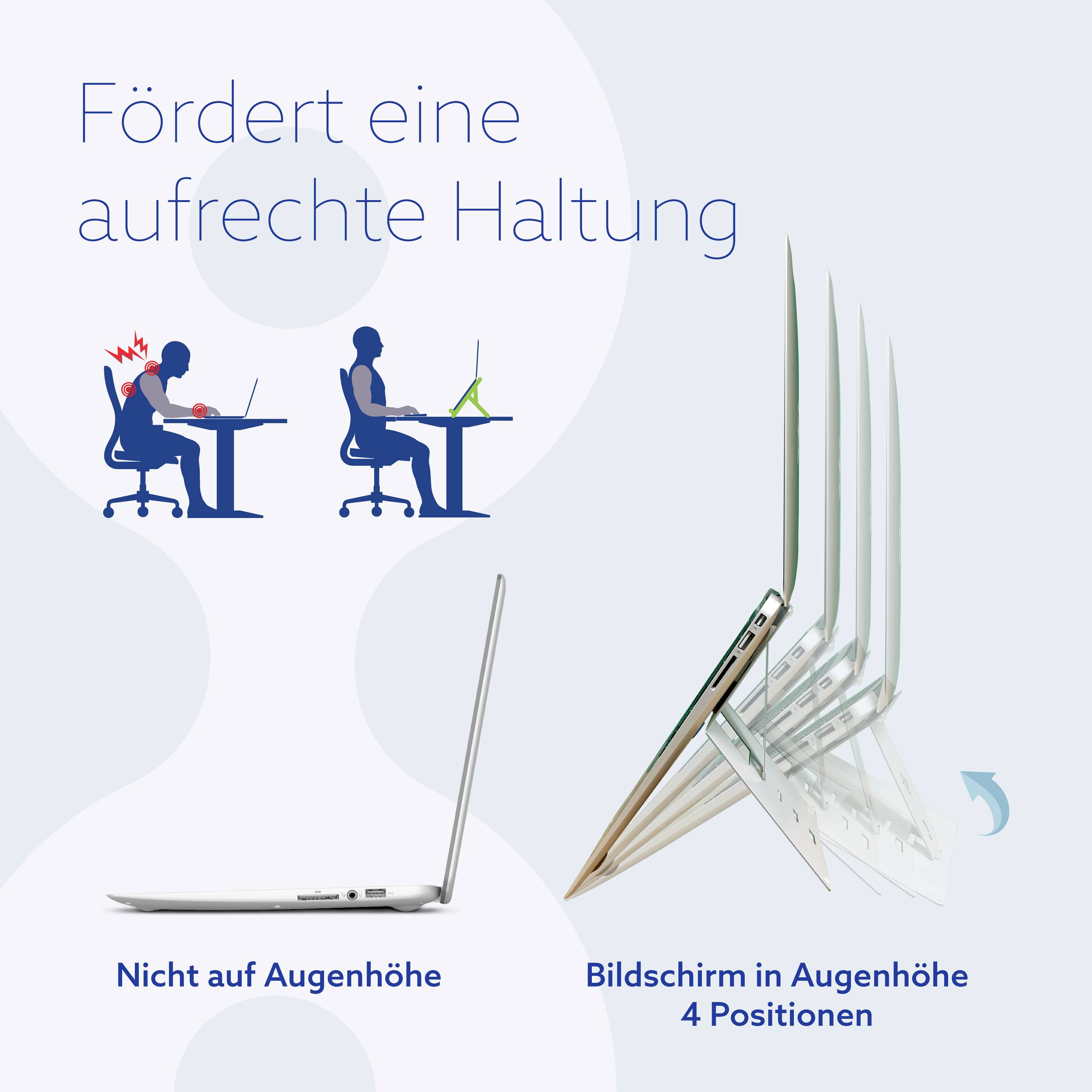 R-GO Tools Riser Attachable Notebook-Ständer höhenverstellbar