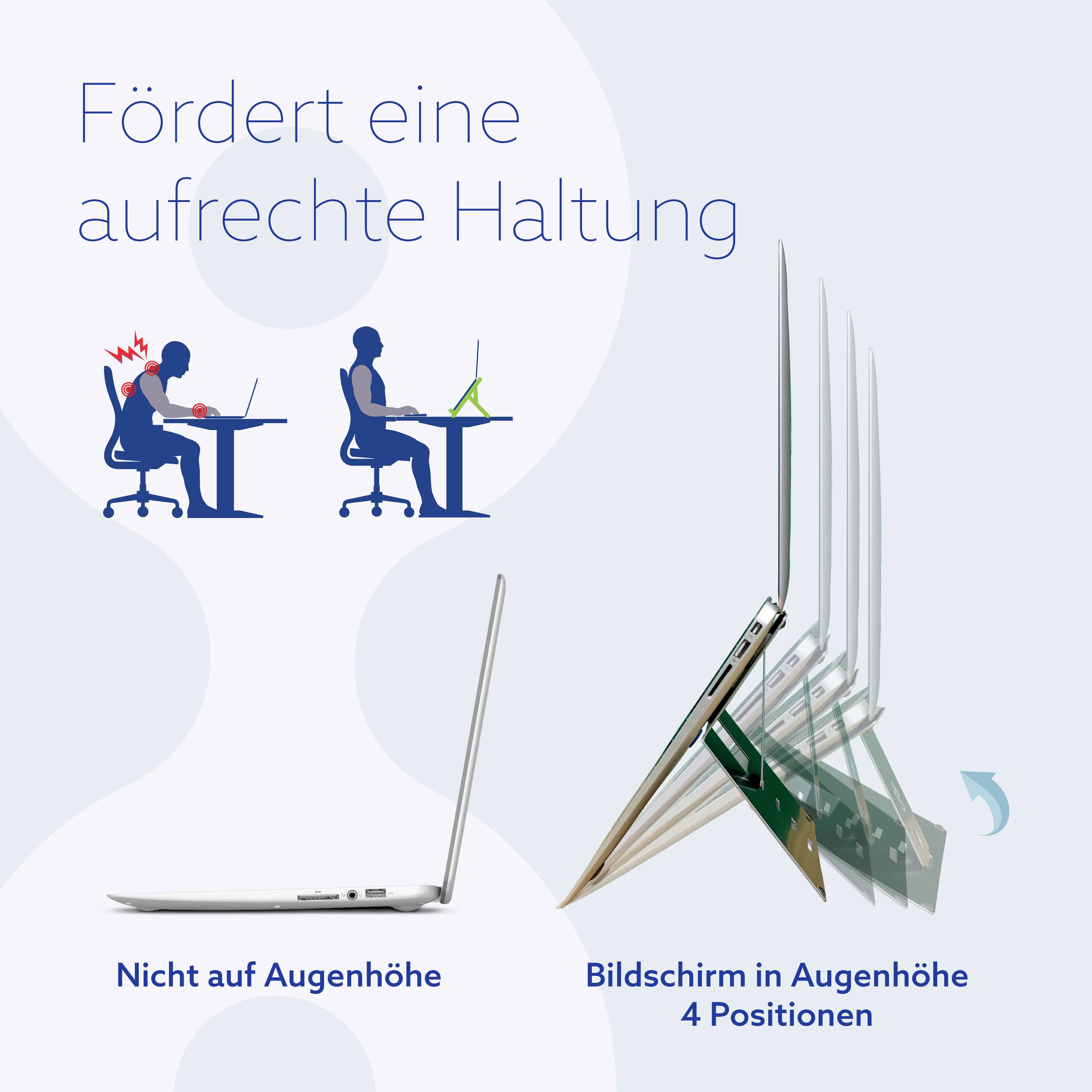 R-GO Tools Riser Attachable Notebook-Ständer höhenverstellbar