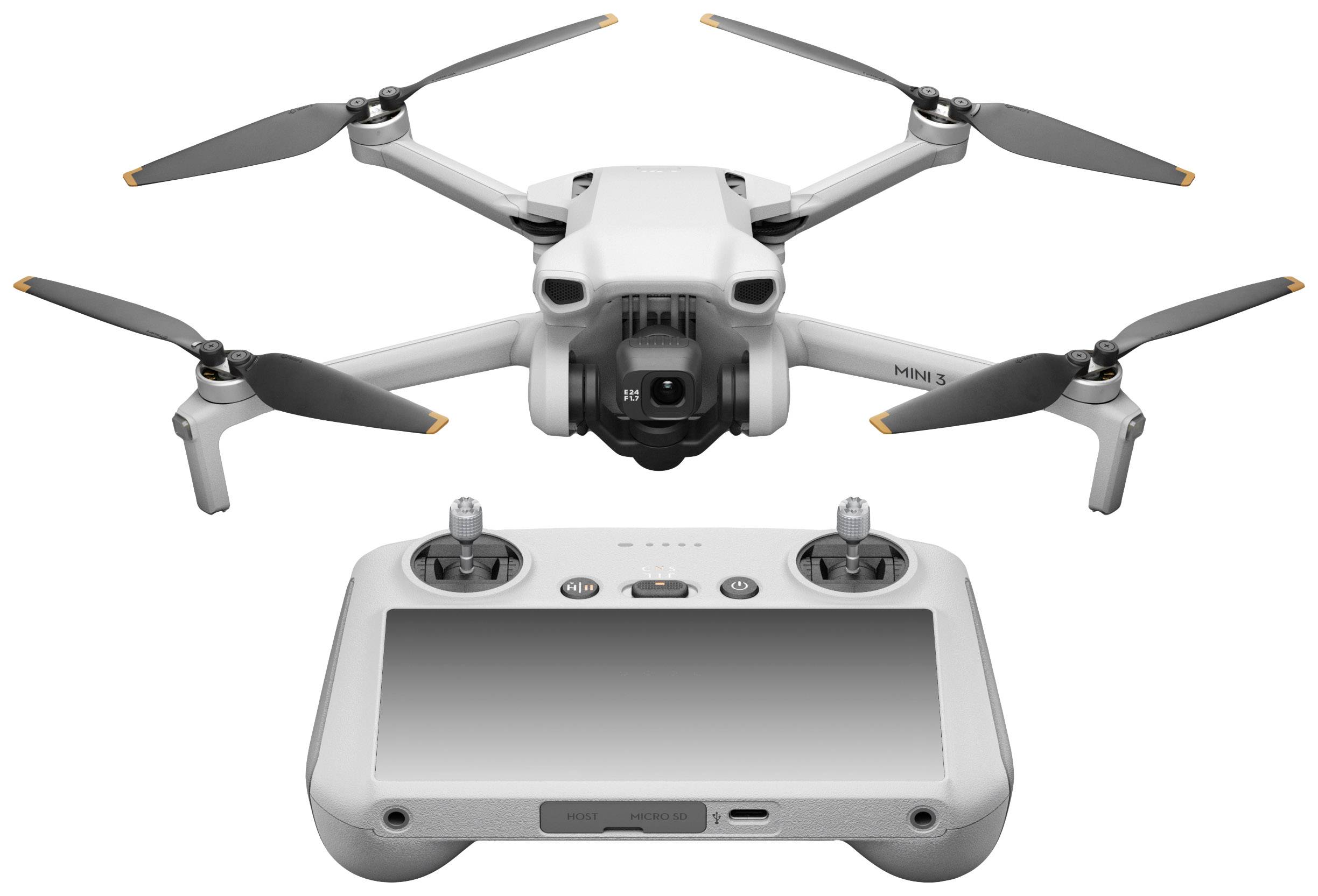DJI Mini 3 (DJI RC) inkl. Smart Controller Quadrocopter RtF Kameraflug Hellgrau