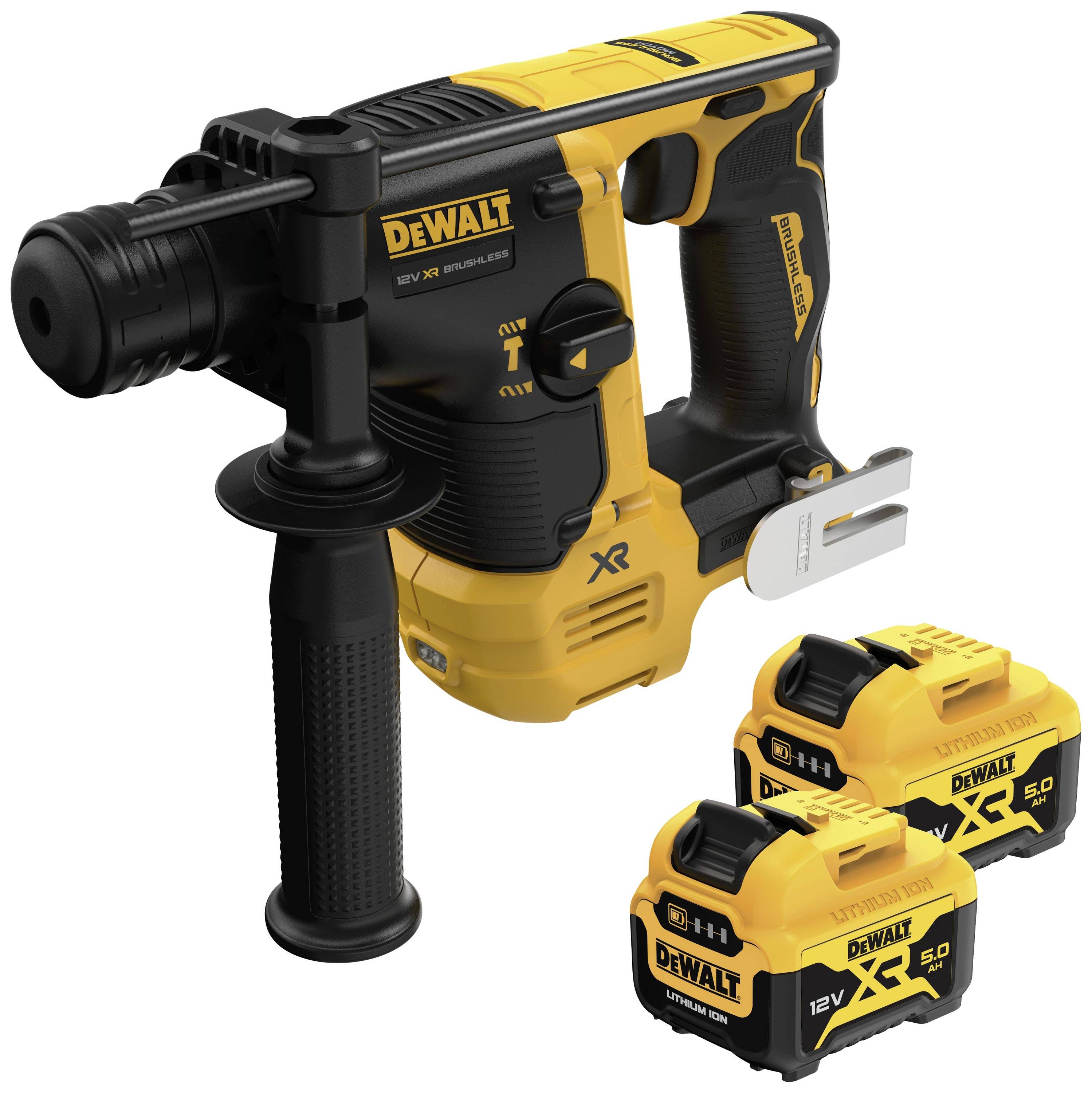 DEWALT DCH072P2-QW SDS-Plus-Akku-Bohrhammer 12 V 5 Ah Li-Ion inkl. Akku, inkl. 2. Akku, inkl. Ladegerät, bürstenlos
