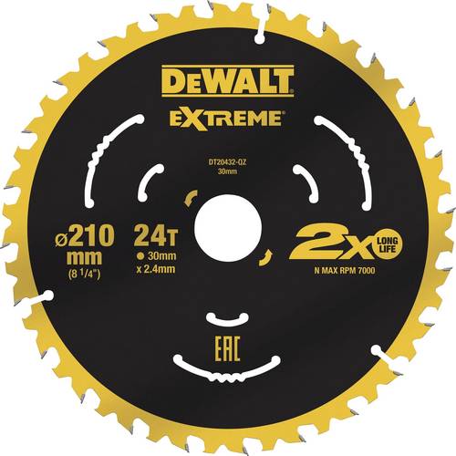 DEWALT DT20432-QZ Kreissägeblatt 210 x 30 x 2.4 mm Zähneanzahl: 24 1 St.