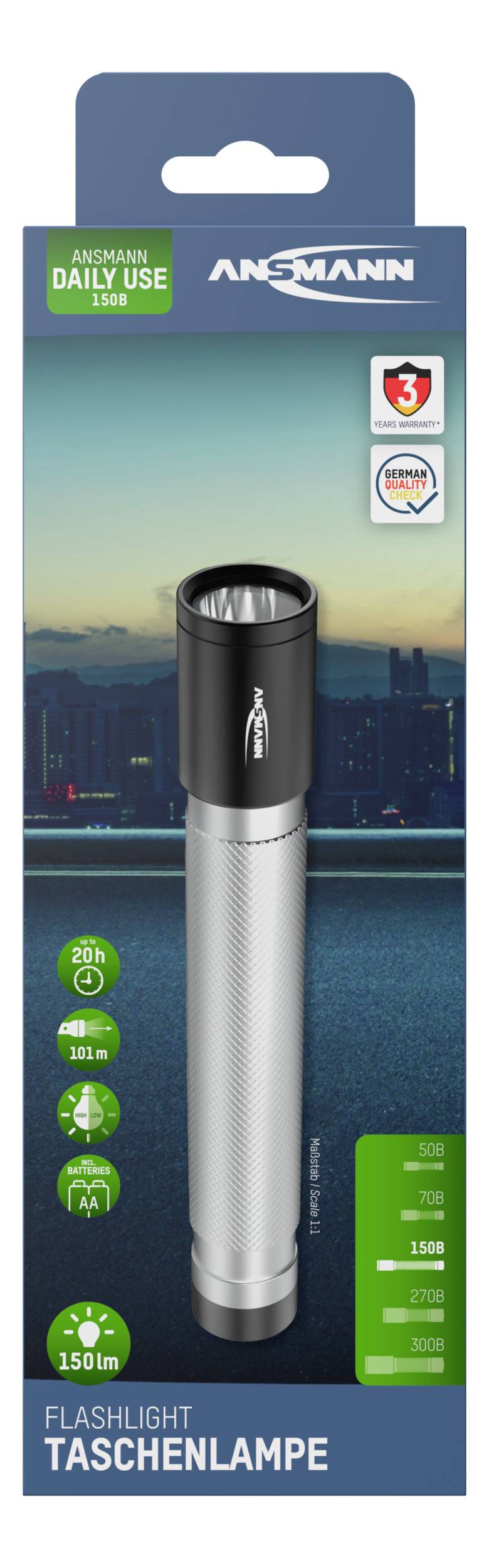 Ansmann Daily Use 150B LED Taschenlampe batteriebetrieben 150lm 20h 107g