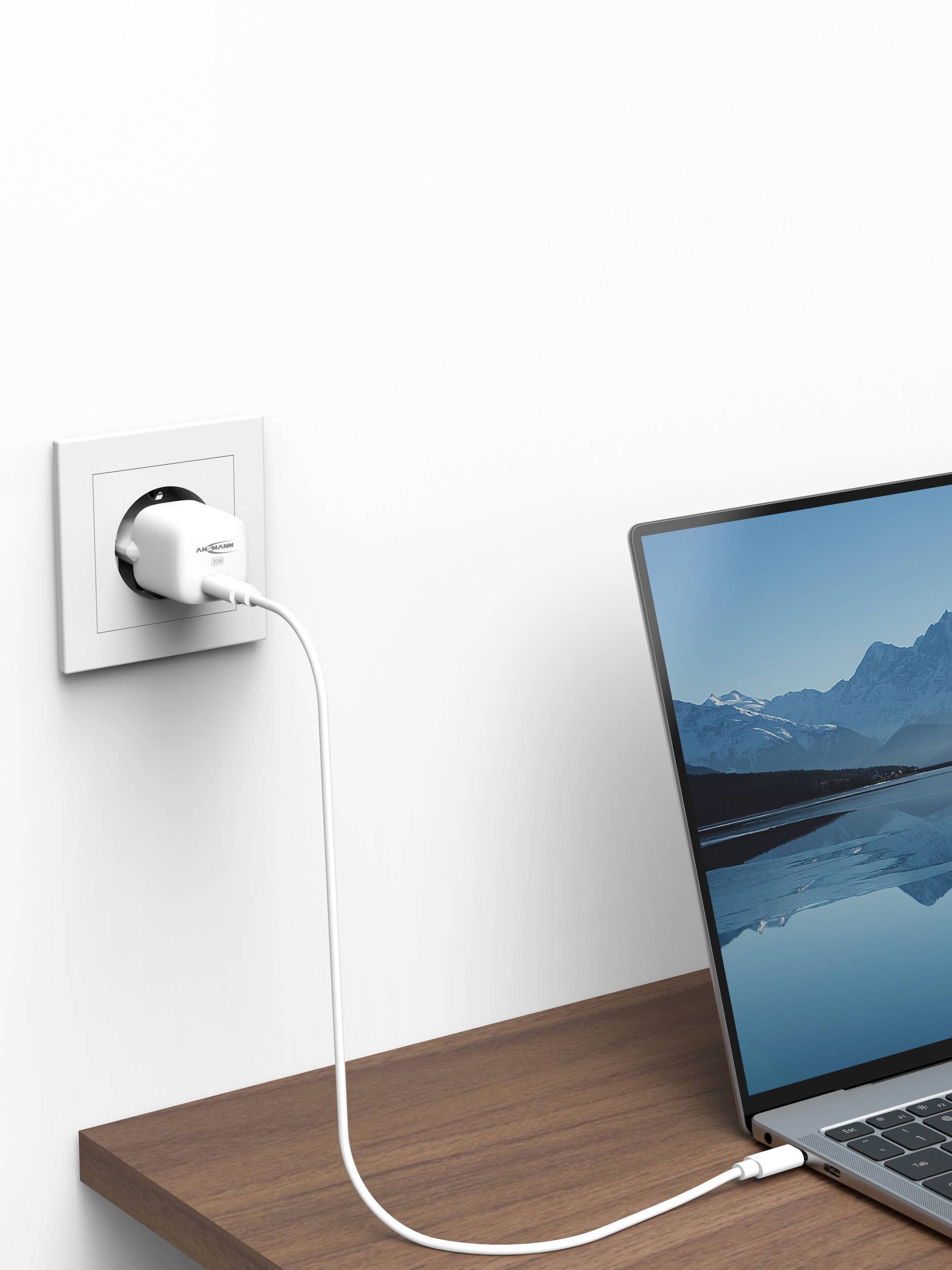 Ansmann Home Charger HC130PD-mini USB Ladegerät 30 W 1x USB-C® USB PD Weiß Innenbereich GaN, USB Power Delivery (USB-PD)