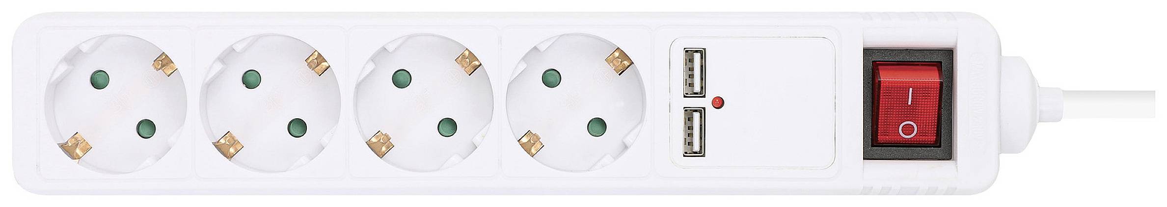 Manhattan 168342 Steckdosenleiste mit Schalter Weiß Schutzkontakt 1 St.