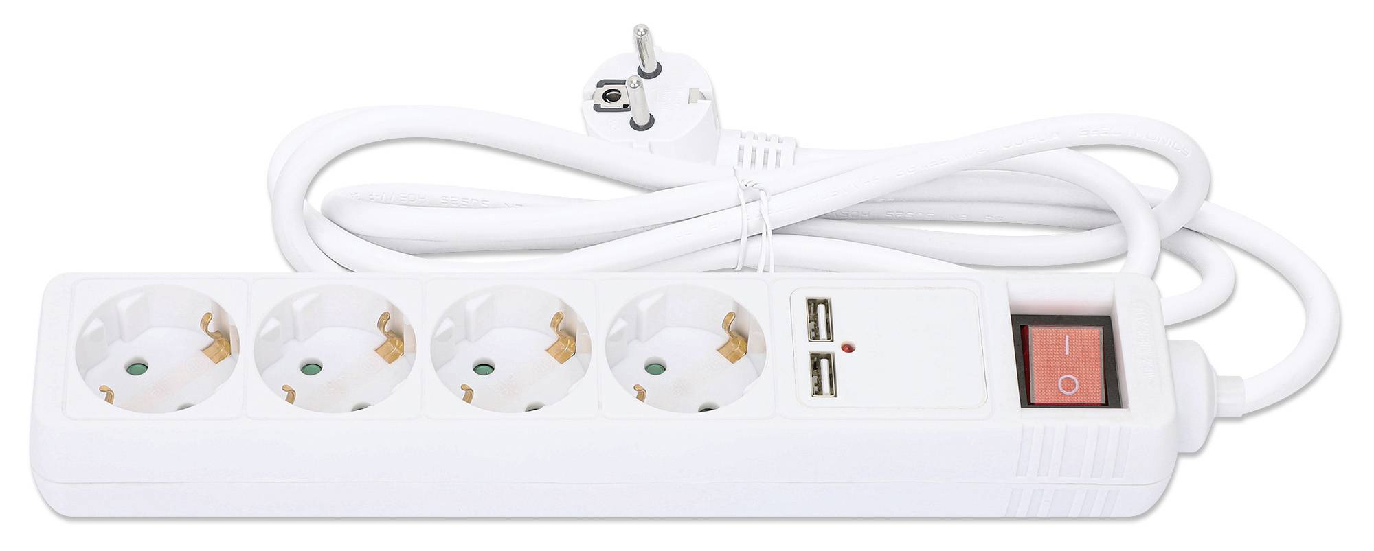 Manhattan 168342 Steckdosenleiste mit Schalter Weiß Schutzkontakt 1 St.