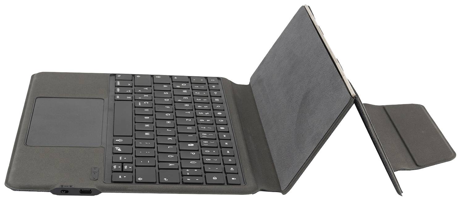 4Smarts "Solid Pro" Bluetooth®, Kabellos Tastatur Deutsch, QWERTZ Schwarz Beleuchtet, Magnete gegen Verrutschen, Wiederaufladbar