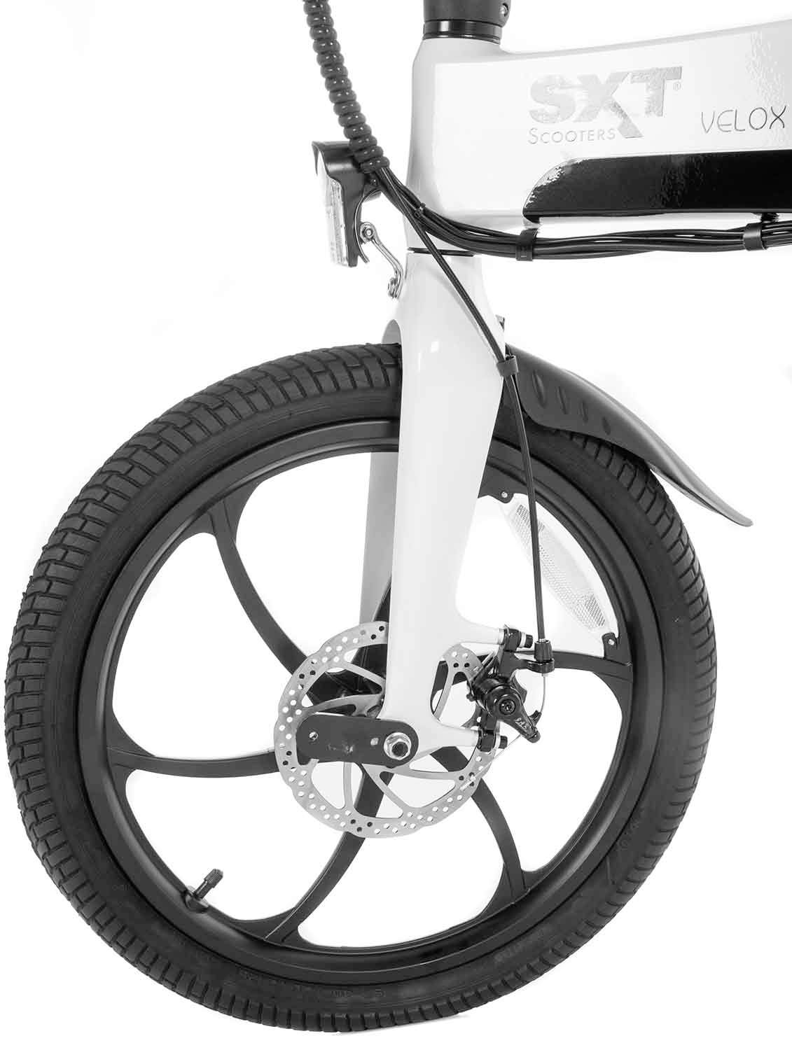 SXT Scooters Velox Max E-Bike mit Trittantrieb Weiß Li-Ion 7.8Ah Rahmen klappbar, mit herausnehmbaren Akku