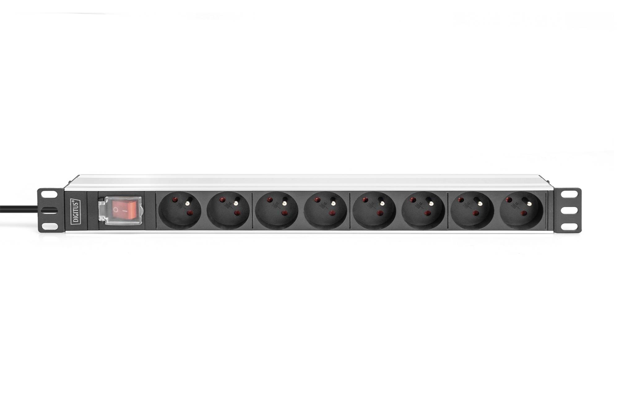 Digitus DN-95402-1-FR 19 Zoll 0 x Netzwerkschrank-Steckdosenleiste mit Schalter Schwarz