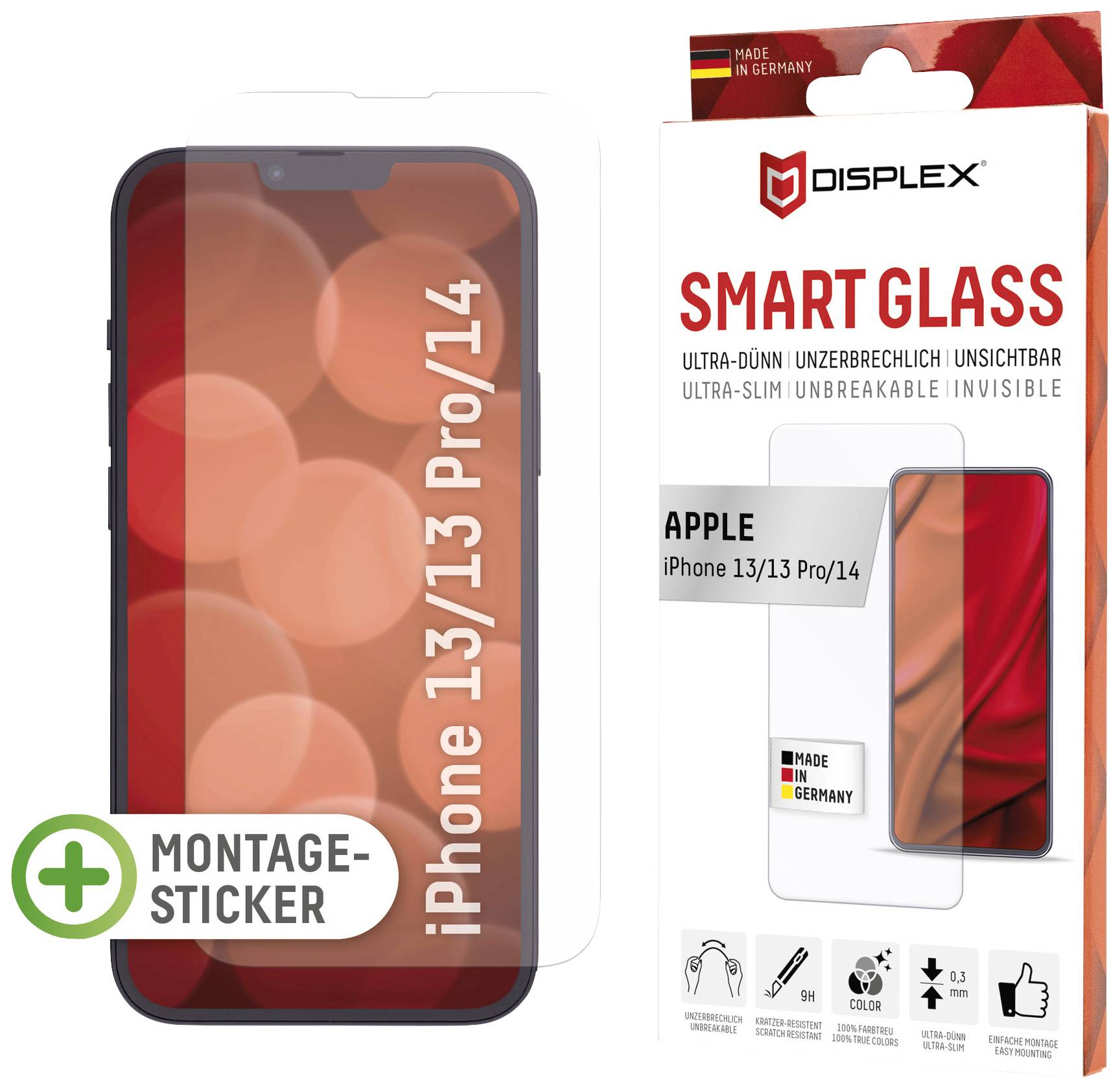 DISPLEX Smart Glass Displayschutzglas iPhone 13, iPhone 13 Pro, iPhone 14 1 St. 1714
