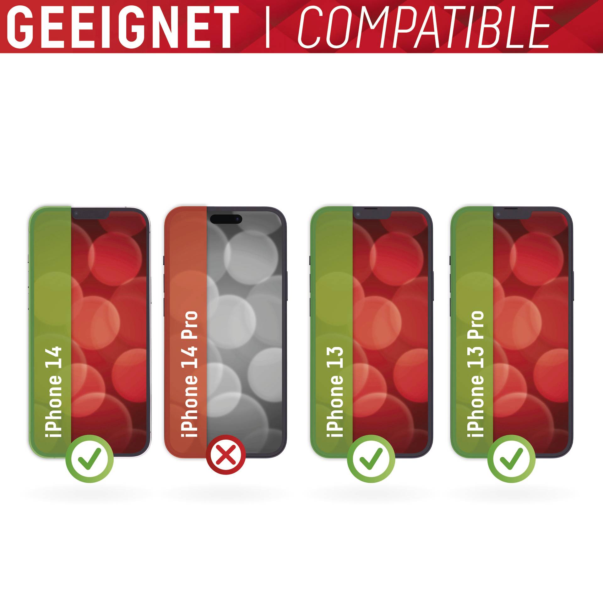 DISPLEX Real Glass Displayschutzglas Apple iPhone 13, iPhone 13 Pro, iPhone 14 1 St. Anti-Fingerprint, kratzfest 1698