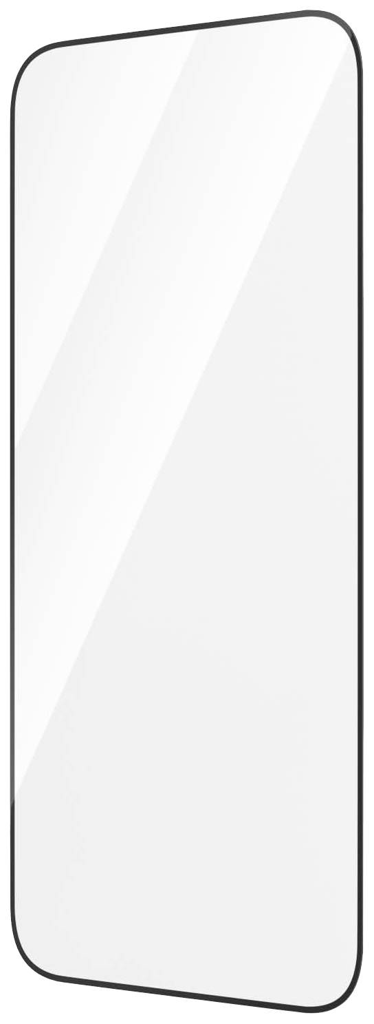 Ein rechteckiger Spiegel mit abgerundeten Ecken und einem schmalen Rahmen.