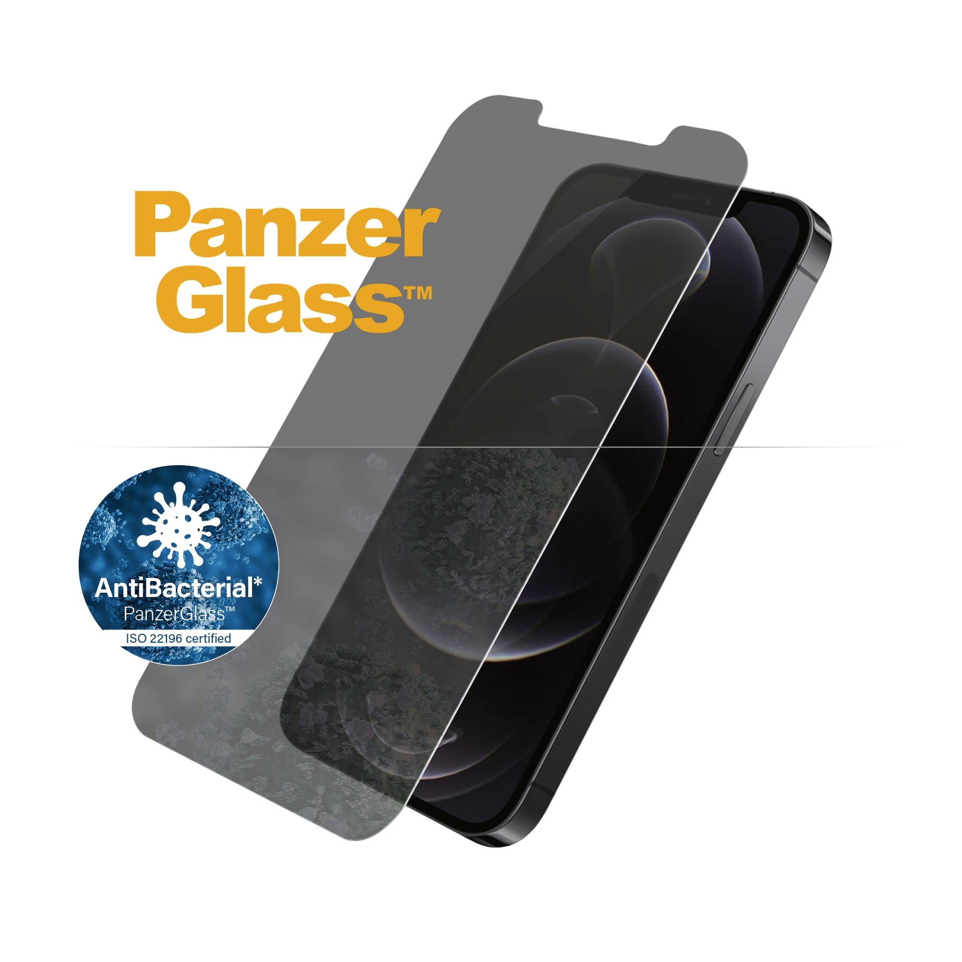 PanzerGlass Privacy Displayschutzglas mit Blickschutz Apple iPhone 12, iPhone 12 Pro 1 St. Anti-Fingerprint, antibakteriell P2708