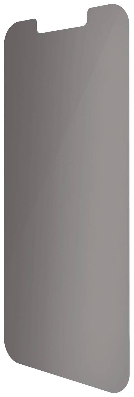 Eine transparente Displayschutzfolie für Smartphones, rechteckig mit abgerundeten Ecken, schützt vor Kratzern und Staub.
