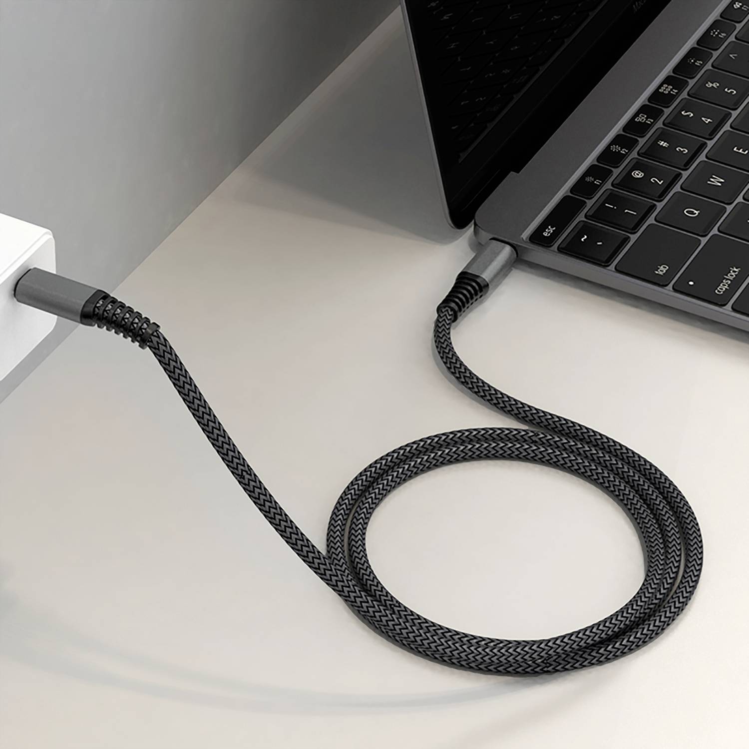 4Smarts PremiumCord 100W Handy, Notebook Kabel [1x USB-C® - 1x USB-C®] 1.5m Schwarz, Grau