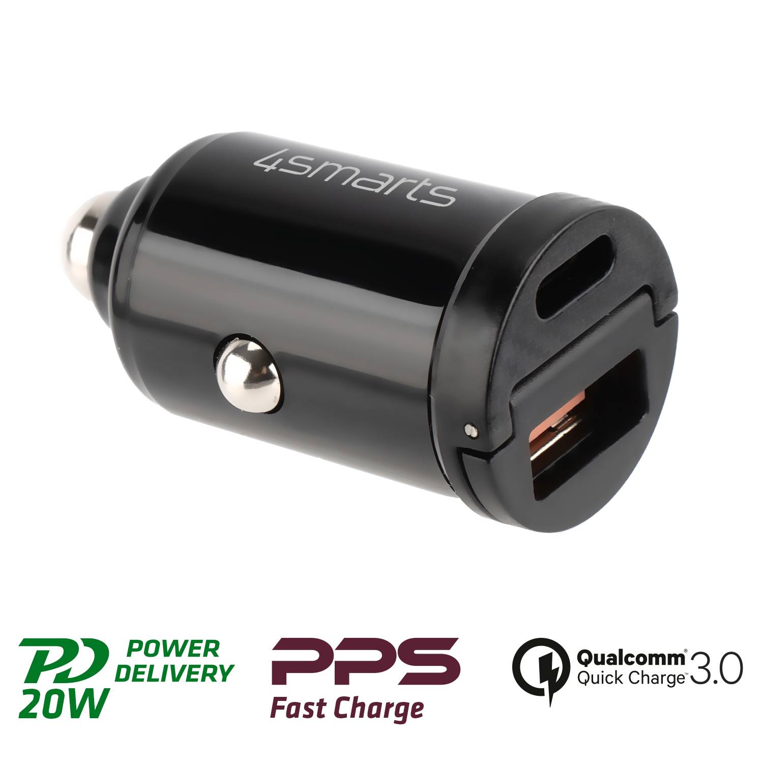 4Smarts VoltRoad Pico Dual 20W Ladeadapter Schwarz