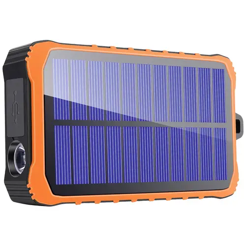 4Smarts Prepper Solar Powerbank 12000 mAh Li-Ion Schwarz, Orange LED Taschenlampe, Outdoor 4Smarts Prepper Solar Powerbank 12000 mAh Li-Ion Schwarz, Orange LED Taschenlampe, Outdoor