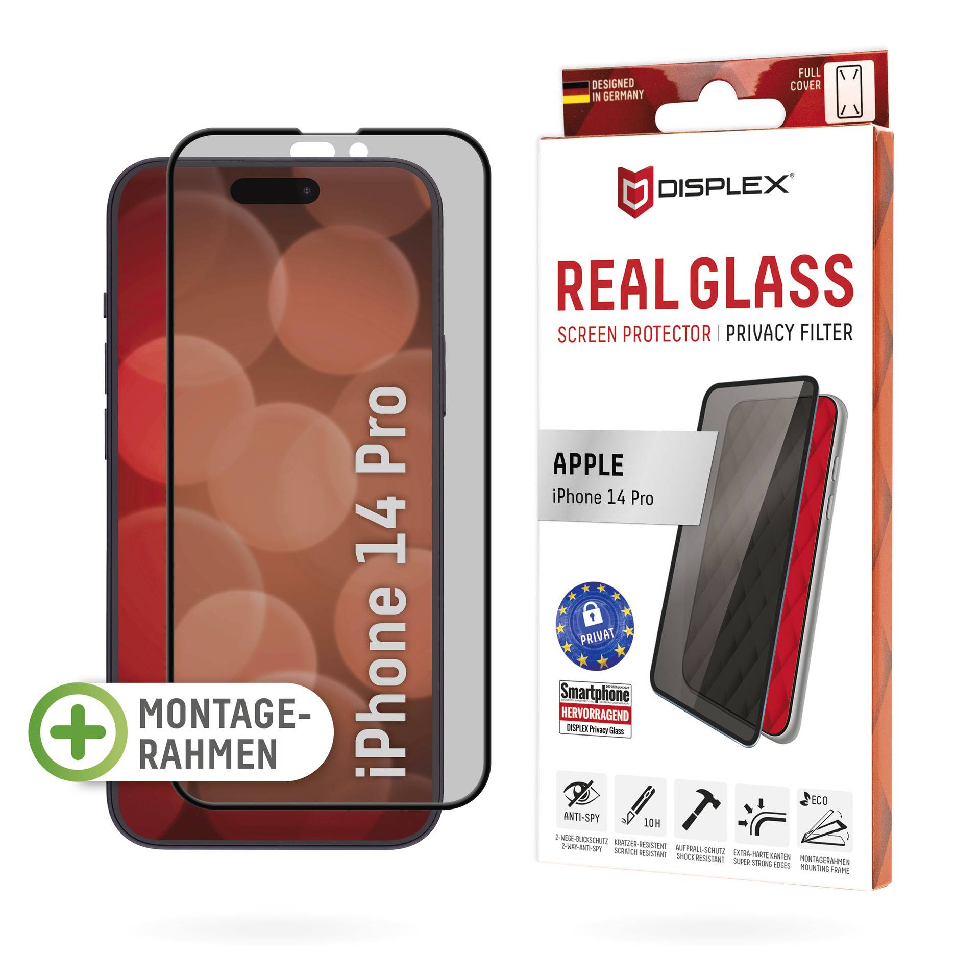 DISPLEX "Privacy Glass" Full Cover Displayschutzglas mit Blickschutz Apple iPhone 14 Pro 1 St. 1707