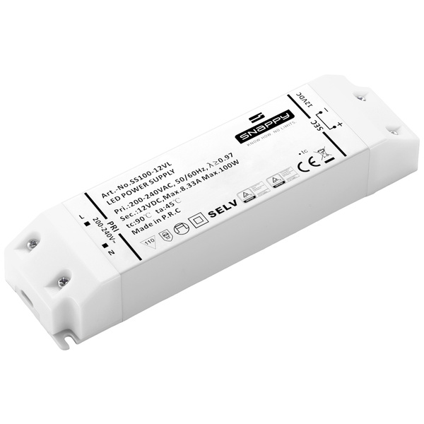Dehner Elektronik SS 100-12VL LED-Trafo, LED-Treiber Konstantspannung 100 W 8.3 A 12 V/DC Überlasts