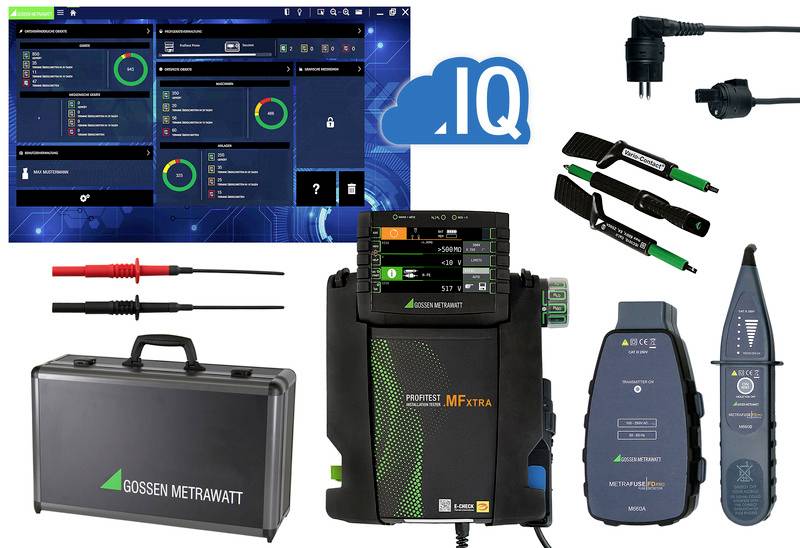 Gossen Metrawatt PROFiTEST MF XTRA Meister-Set VDE-Prüfgeräte-Set, Installationstester-Set kalibriert (DAkkS-akkreditiertes Labor) VDE-Norm 0100, 01